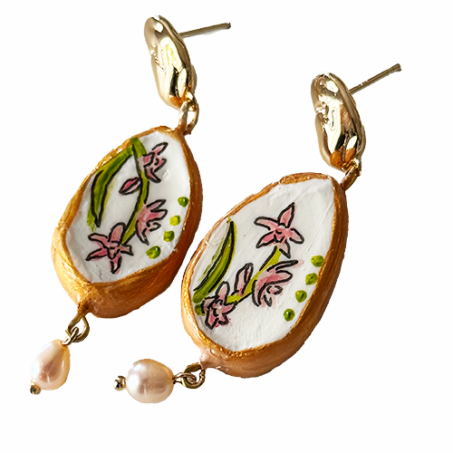Pink Orchid Drop Earrings